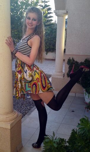 Long-legged Ukrainian woman with..