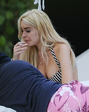 Lindsay Lohan huge-chested wearing